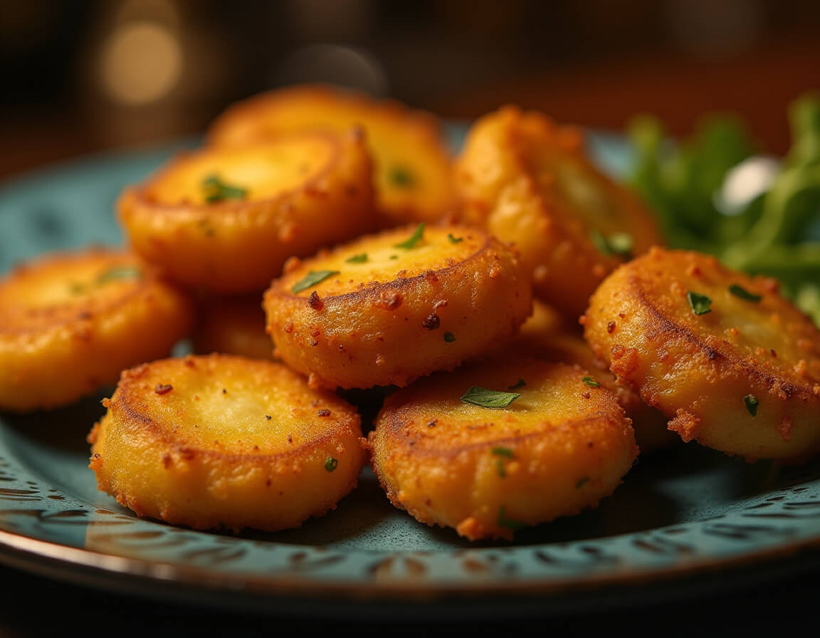 Chrupiące abobrinhas na airfryer podane na talerzu