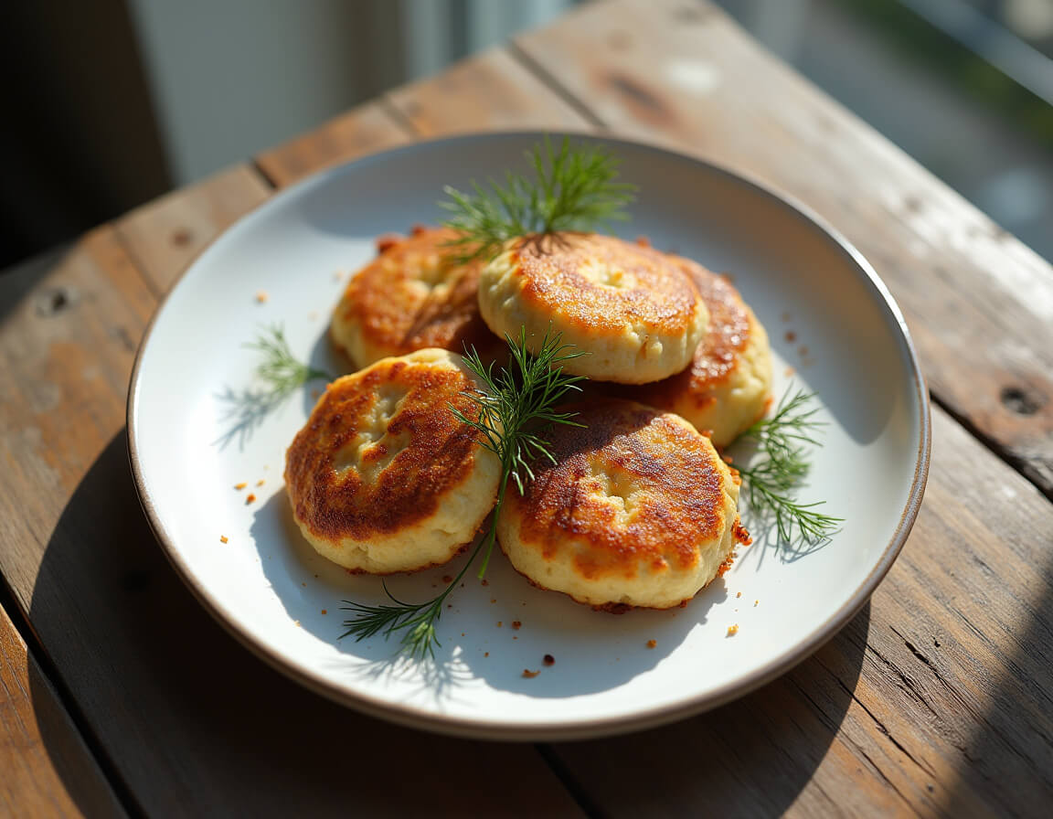 Bolinhos de peixe na airfryer crocantes e dourados.