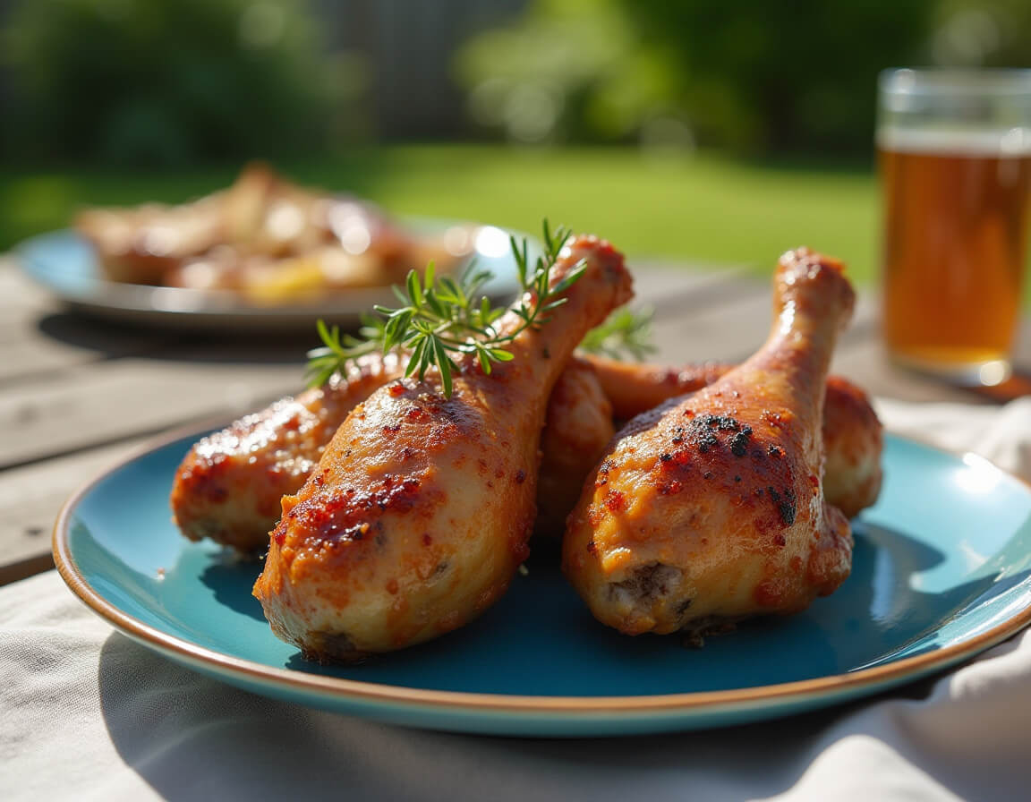 Coxas de peru nCoxas de peru na airfryer crocantes e douradas.a airfryer crocantes e douradas em um prato
