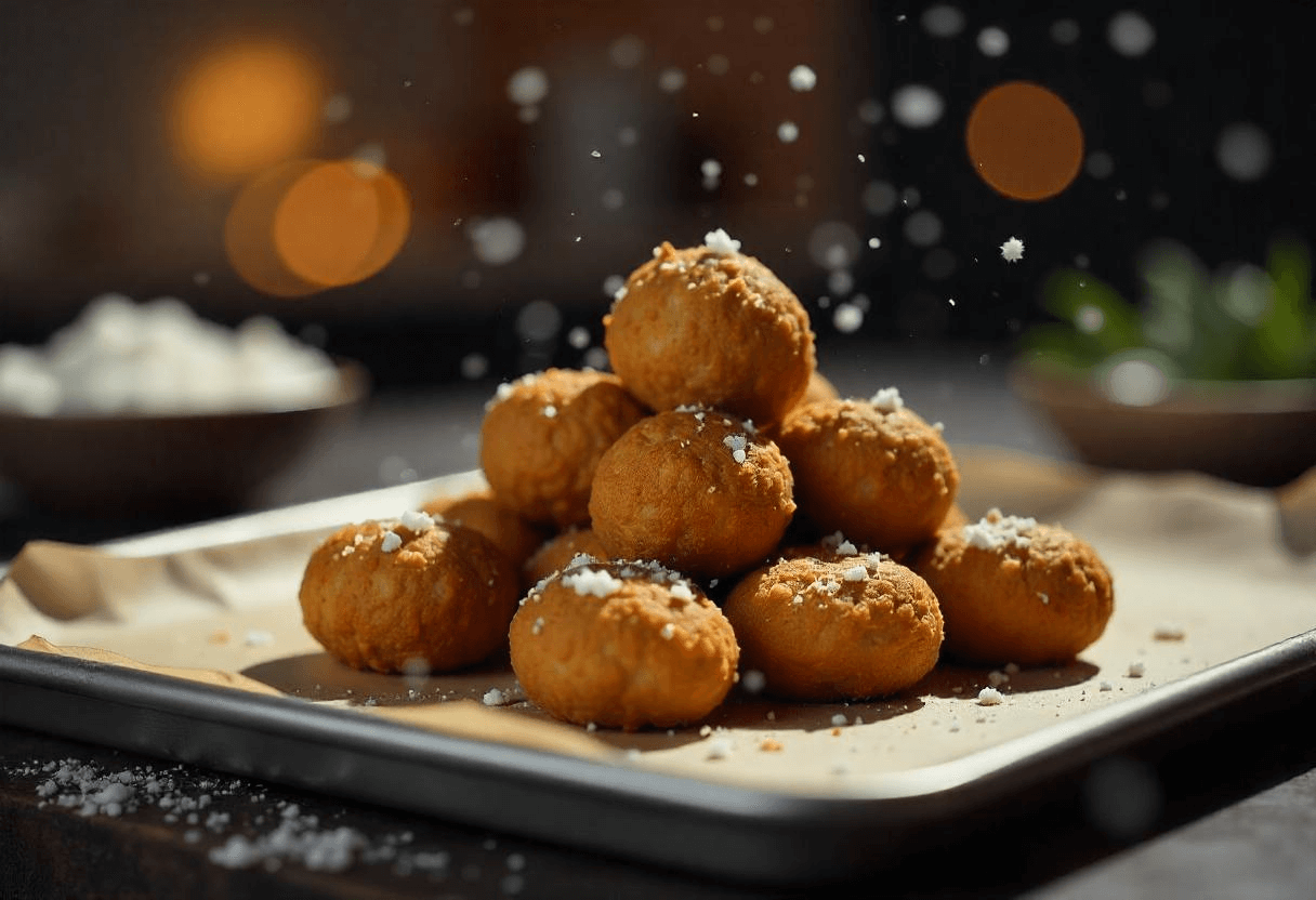 Falafel na airfryer crocante e dourado.