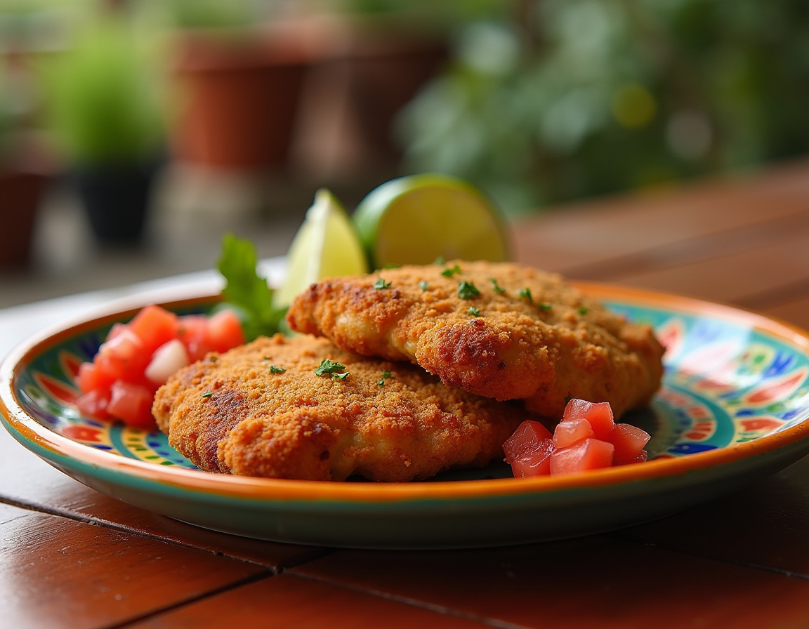 Filé de frango na airfryer dourado e crocante na cesta da airfryer.