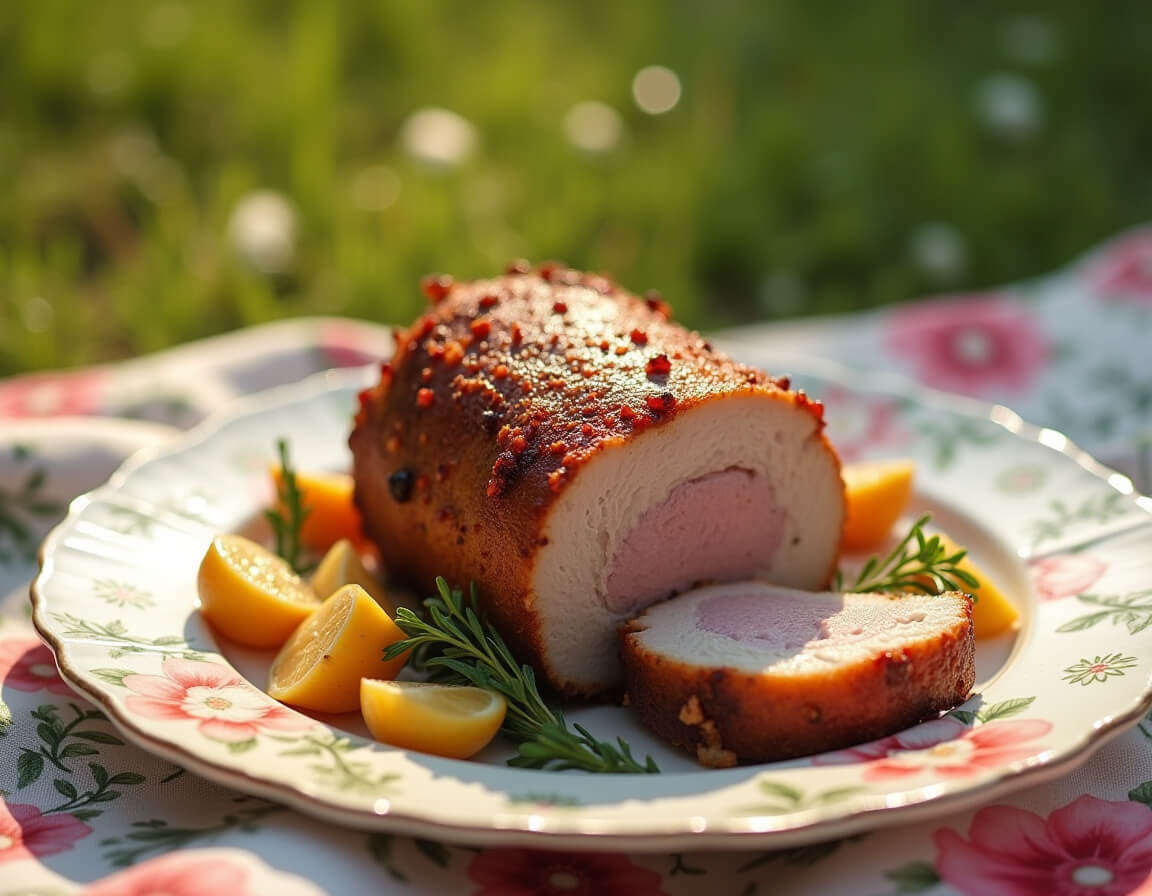 Lombo de porco assado na airfryer dourado e suculento