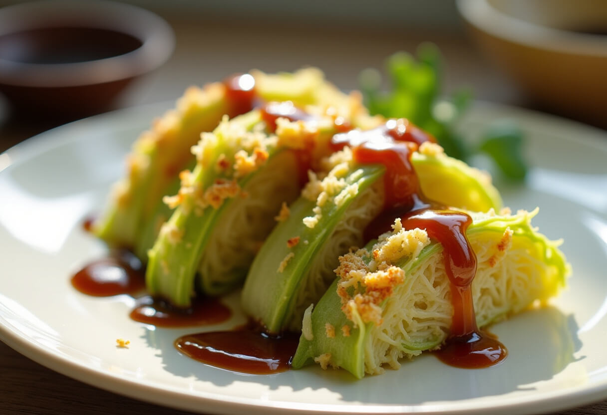 Repolho na airfryer crocante e dourado.