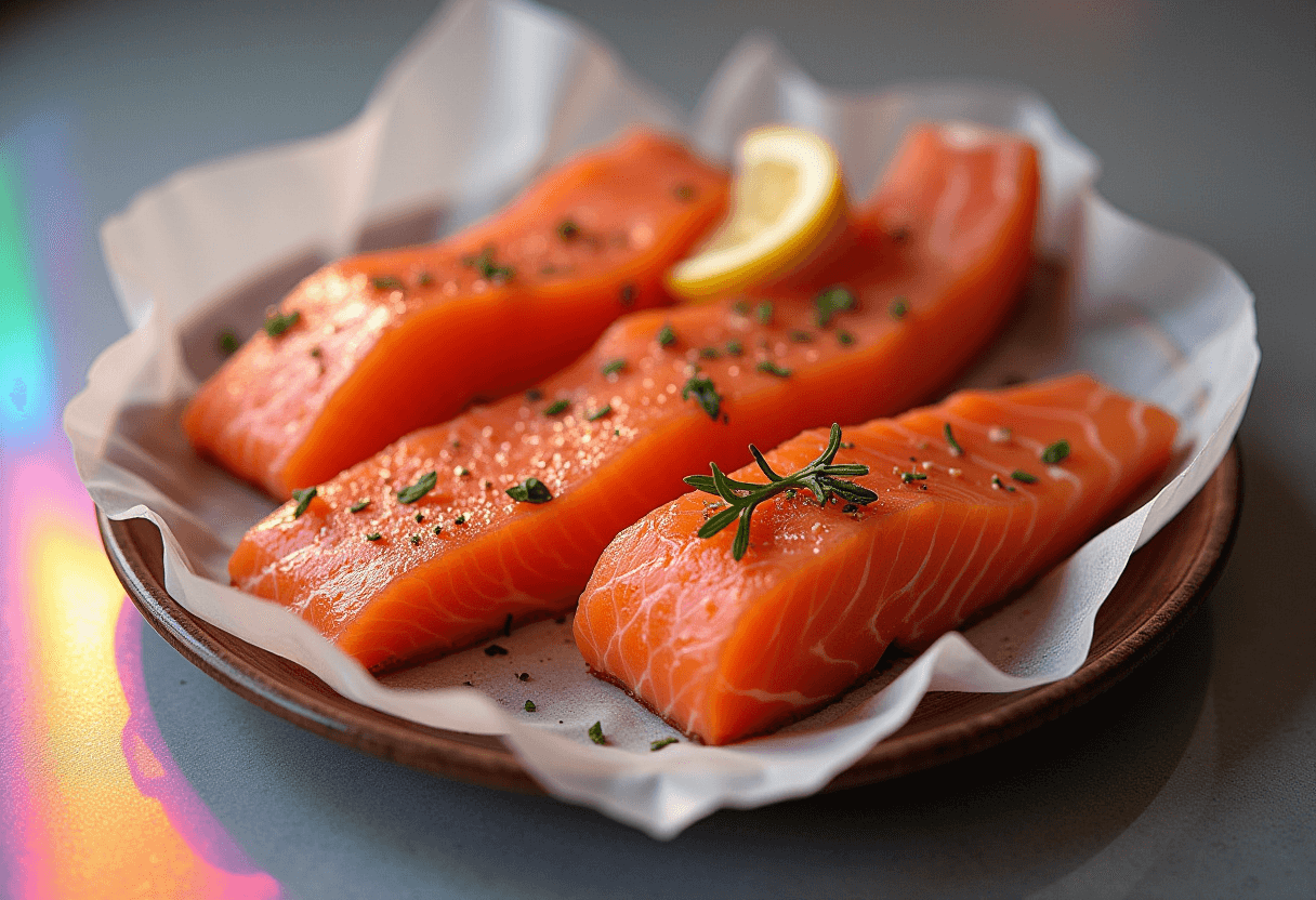 Salmão na airfryer dourado e suculento.